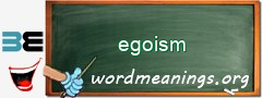 WordMeaning blackboard for egoism